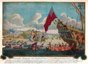 New England birliklerinin Cape Breton adasına Louisbourg