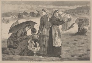 Long Branch Sahilinde - Çocuk Saati, 1874 by James L. Langridge