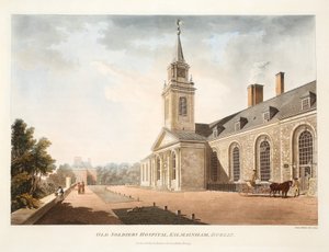 Old Soldiers Hastanesi, Kilmainham, Dublin, 1794 (el renkli gravür)