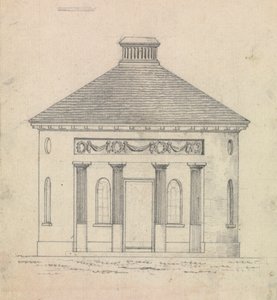A Collection of Designs for Rural Retreats'in Design 30, Plate 31 için hazırlık çizimi by James Malton