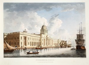 The Custom House, Dublin, 1792 (el boyaması gravür)