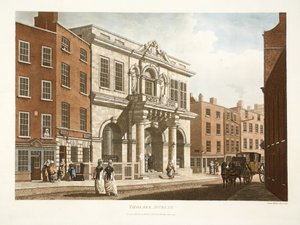 Tholsel, Dublin, 1798 (el boyaması gravür) by James Malton