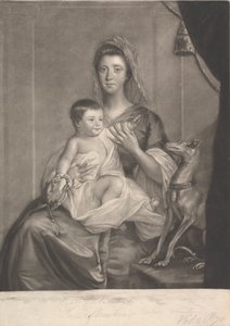 Leydi Jane Cathcart (kızlık soyadı Hamilton) ve Oğlu by James McArdell