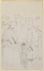 Bir Mangalın Etrafında Bir Grup Figür by James Abbott McNeill Whistler