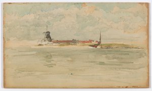 Küçük Bir Kırmızı Not – Dordrecht by James Abbott McNeill Whistler