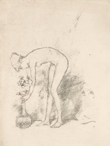 Çiçek Düzenleyen Çıplak Bir Model by James Abbott McNeill Whistler