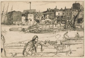 Black Lion Wharf, Thames Setinden (Thames Nehri ve Diğer Konulardaki Sahnelerin On Altı Gravür Serisi) by James Abbott McNeill Whistler