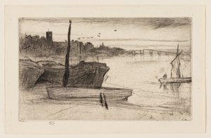 Chelsea Köprüsü ve Kilisesi by James Abbott McNeill Whistler