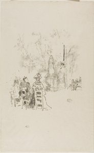 Heykelin Altında Konuşma, Lüksemburg Bahçeleri by James Abbott McNeill Whistler