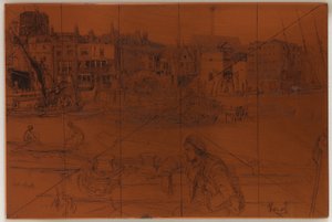 Dağlama plakası: Black Lion Wharf by James Abbott McNeill Whistler