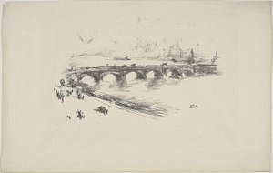 Akşam, Little Waterloo Köprüsü by James Abbott McNeill Whistler