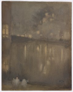 Nocturne: Gri ve Altın Kanal, Hollanda by James Abbott McNeill Whistler