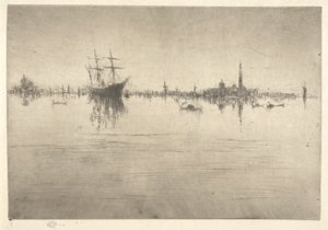 Nocturne, İlk Venedik Setinden (Venedik, On İki Gravür Serisi) by James Abbott McNeill Whistler