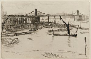 Eski Hungerford Köprüsü by James Abbott McNeill Whistler