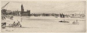 Eski Westminster Köprüsü, Thames Setinden (Thames ve Diğer Konulardaki Sahnelerin On Altı Gravür Serisi) by James Abbott McNeill Whistler