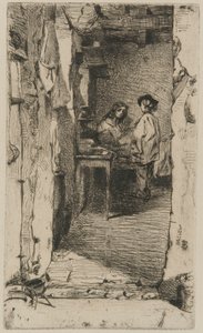 Bez Toplayıcılar, Mouffetard Bölgesi, Paris by James Abbott McNeill Whistler