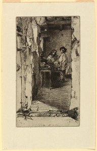 Bez Toplayıcılar, Mouffetard Bölgesi, Paris by James Abbott McNeill Whistler