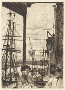 Rotherhithe (Wapping), Thames Setinden (Thames ve Diğer Konulardaki Sahnelerin On Altı Gravür Serisi) by James Abbott McNeill Whistler