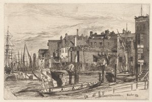 Thames Polisi (Wapping Wharf), Thames Setinden (Thames ve Diğer Konularda Sahnelerin On Altı Gravür Serisi) by James Abbott McNeill Whistler