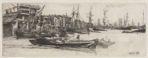 Thames Deposu, Thames Setinden (Thames ve Diğer Konularda Sahnelerin On Altı Gravür Serisi) by James Abbott McNeill Whistler