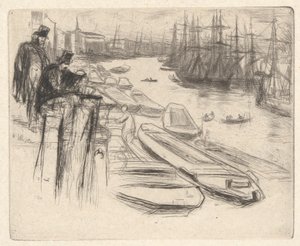 Küçük Havuz, Thames Setinden (Thames ve Diğer Konularda Sahnelerin On Altı Gravür Serisi) by James Abbott McNeill Whistler