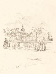 Lüksemburg Bahçeleri Terasından Pantheon by James Abbott McNeill Whistler