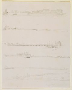 Ren Nehri, Worms ve Oppenheim yakınlarında by James Abbott McNeill Whistler