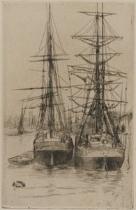 iki gemi by James Abbott McNeill Whistler