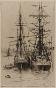 iki gemi by James Abbott McNeill Whistler