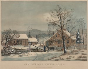 New England Kış Sahnesi by James Merritt Ives