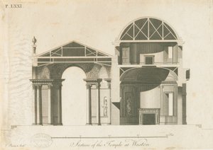 Weston-under-Lizard - Diana Tapınağı: gravür, nd [c 1765-1770]