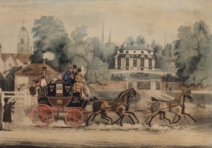 Royal Mail Coach (renkli gravür) by James Pollard