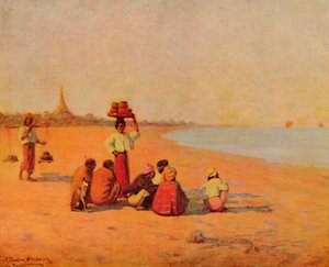 Irrawaddy'nin Kıyılarında - Vapuru Beklerken, 1913 by James Raeburn Middleton