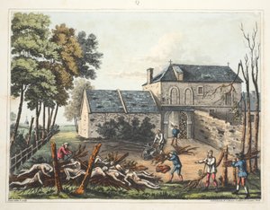 Hougoumont Şatosu: Savaştan sonra ölülerin gömüldüğünü gösterir