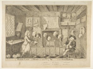 Jilet Levée veya Geniş Bir Dipte Yeni Bir Peruk İdaresinin [idaresinin] Ye Başkanları, 21 Nisan 1783. by James Sayers