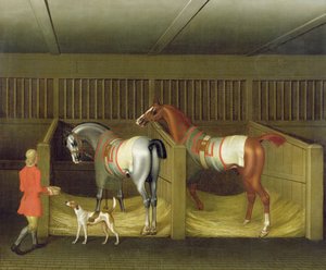 Bolton Dükü Majestelerine Ait Ahırlar ve İki Ünlü Koşan At, 1747