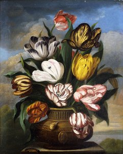 Vazoda Laleler, Tırtıl, Salyangoz ve Sinek, Manzarada Kaide Üzerinde, 1826