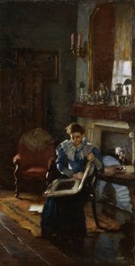 Dublin İç Mekanı, c.1915-20 (tuval üzerine yağlı boya) by James Sinton Sleator