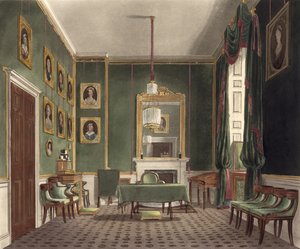 The Green Closet, Buckingham House, Daniel Havell (1785-1826), William Henry Pyne (1769-1843), 1819 tarafından oyulmuş 