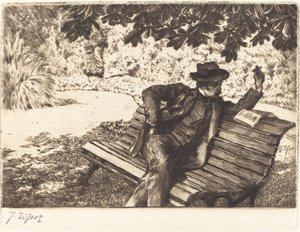 Bahçede Denoisel Okuma, 1882. by James Tissot
