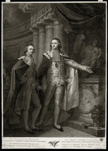 Rusya Büyük Dükleri Alexander I Pavlovich (1777-1825) ve Constantin Pavlovich (1779-1831) portreleri. James Walker