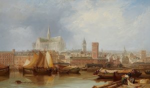 Bitmemiş katedral ile Köln manzarası by James Webb