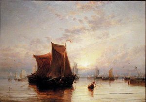 Hollandalı Tekneler Gün Doğarken Sakinleşti by James Webb