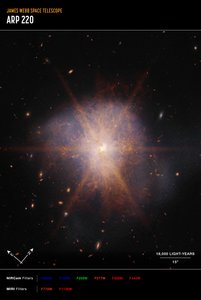Arp 220 (NIRCam ve MIRI Compass görüntüsü) by James Webb Space Telescope (NASA)