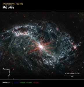 NGC 7496 (MIRI Pusula Görüntüsü) by James Webb Space Telescope (NASA)