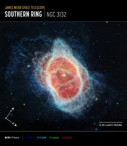 Güney Halka Bulutsusu (MIRI Pusula Görüntüsü) by James Webb Space Telescope (NASA)