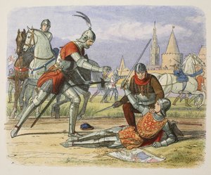 Joan of Arc'ın ele geçirilmesi, 25 Mayıs 1430, A Chronicle of England M.Ö. 55'ten MS 1485'e kadar, pub. Londra, 1863 by James William Edmund Doyle