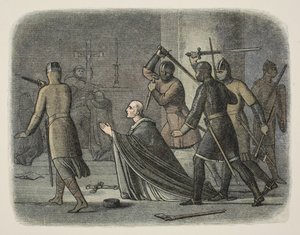 Thomas Becket'in öldürülmesi, Canterbury Katedrali, 29 Aralık 1170, A Chronicle of England M.Ö. 55'ten MS 1485'e kadar, pub. Londra by James William Edmund Doyle