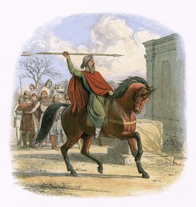 Başrahip Coifi, putların tapınağına saygısızlık ediyor by James William Edmund Doyle