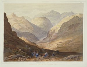 Alimusjid Kalesi ve Haybur Geçidi, Afganistan Manzarası, Sakinleri ve Kostümlerinden 13 numaralı levha, W.L. Walton, 1848